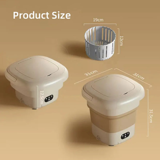 9L Mini Folding Washing Machine, Portable Home Dormitory Underwear Elution Washer,3 Speed, Health Blu Ray Wash