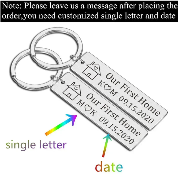 Customized Couples Keychain Boyfriend Girlfriend Keyring Husband Anniversary Valentine Day Gift Pinky Promise Women Men KeyChain