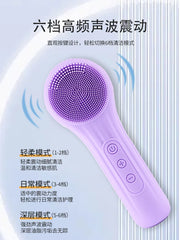 Free Shipping Electric Facial Cleansing Instrument Pore Cleaner Facial Cleaner Deep Cleansing Silicone Face Brush Face Washing