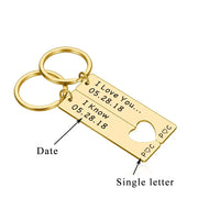 Customized Couples Keychain Boyfriend Girlfriend Keyring Husband Anniversary Valentine Day Gift Pinky Promise Women Men KeyChain