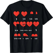 Graphic Gift Valentines Day Fractions Heart Funny Math Teacher Men Women T-Shirt Streetwear Graphic T Shirts Harajuku