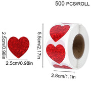 500PC Valentines Day Heart Sticker Candy Bag Seal Label Sticker Scrapbooking Valentines Birthday Wedding Gift Box Bag Decoration