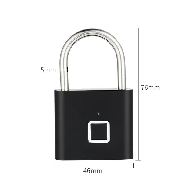 Xiaomi Fingerprint Padlock Smart USB Rechargeable Door Lock Waterproof Biometric Thumbprint Quick Unlock Zinc Alloy Door Padlock