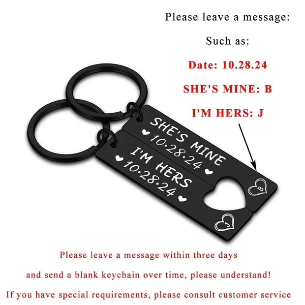 Customized Couples Keychain Boyfriend Girlfriend Keyring Husband Anniversary Valentine Day Gift Pinky Promise Women Men KeyChain