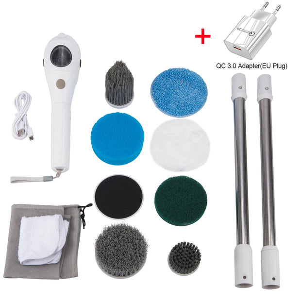 Electric Cleaning Brush 8-in-1 Multifunctional Kitchen Bathroom Cleaning Brush Rotary Wireless Electric Spin Cleaning Machine