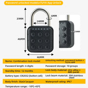 Tuya Smart Bluetooth Mini Password Fingerprint Padlock Waterproof Keyless Security Electronic Luggage Bag Case Anti-theft Lock