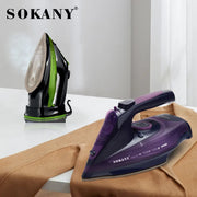 Sokany Powerful 2 in 1 Handheld Corded Cordless 2400W Pressing Iron Electric Steam Iron For Laundry With Self-Cleaning Function