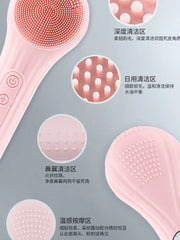 Free Shipping Electric Facial Cleansing Instrument Pore Cleaner Facial Cleaner Deep Cleansing Silicone Face Brush Face Washing