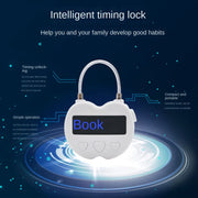 Smart Time Lock LCD Display Time Lock Multifunction Electronic Timer,Waterproof USB Rechargeable Temporary Timer Padlock