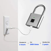 Xiaomi Fingerprint Padlock Smart USB Rechargeable Door Lock Waterproof Biometric Thumbprint Quick Unlock Zinc Alloy Door Padlock