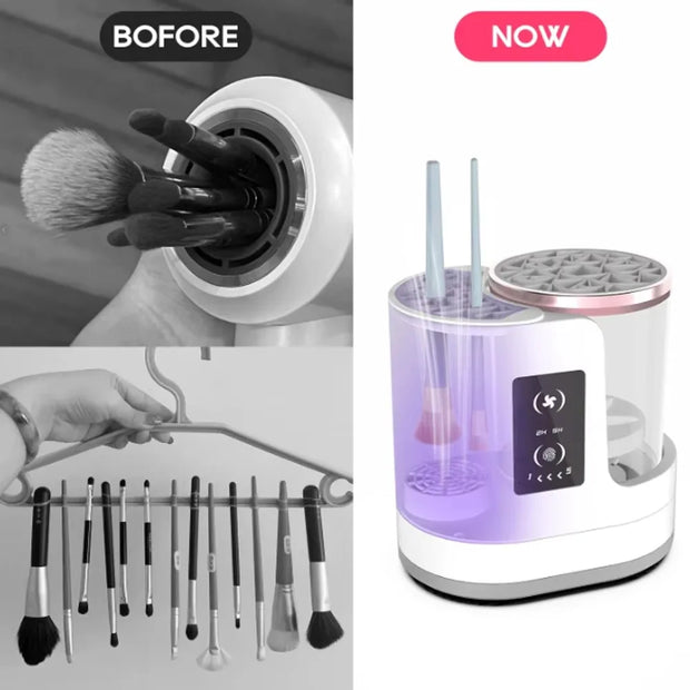 Electric Makeup Brush Cleaner Detachable USB Rechargeable Automatic Cosmetic Brush Cleaning Machine Beauty Brush Dryer Holder