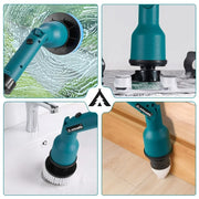 Cordless 8IN1 Electric Spin Scrubber Electric Cleaning Brush Household Extension Handle Cleaning Tool for Makita 18V Battery