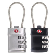 Zinc Alloy Padlock Luggage Suitcase Customs Code Lock Smart Combination Lock Padlock with Steel Cable TSA Customs Lock