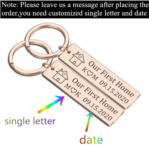 Customized Couples Keychain Boyfriend Girlfriend Keyring Husband Anniversary Valentine Day Gift Pinky Promise Women Men KeyChain