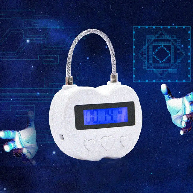 Smart Time Lock LCD Display Time Lock Multifunction Electronic Timer,Waterproof USB Rechargeable Temporary Timer Padlock