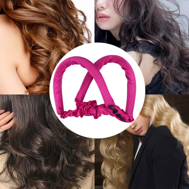 Lazy Sleep Hair Curler Big Wave Hair Curlers Sponge Button Type Heat-free Rubber Hair Curler