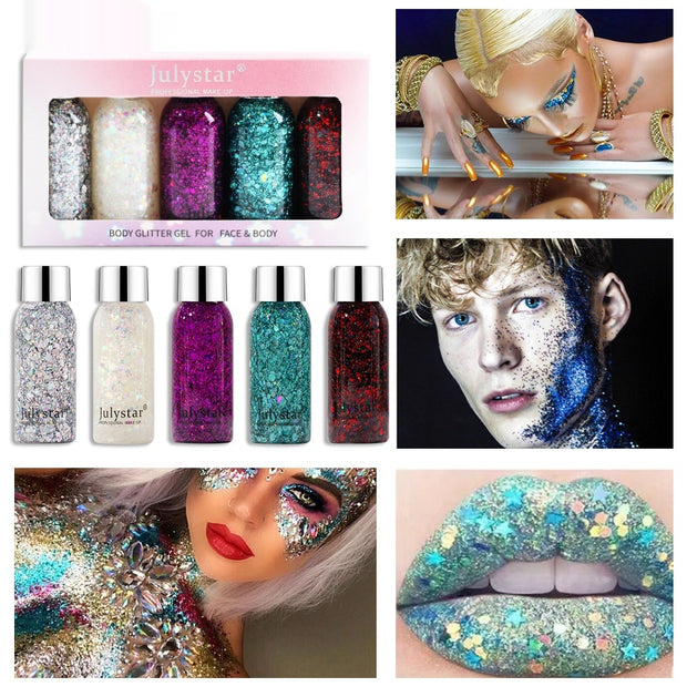 Makeup Blue Sequins Liquid Liquid Eye Shadow Stage Makeup Face Body Sequins Colorful