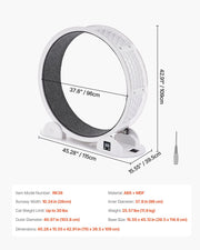 Cat Exercise Wheel With Pedometer 40.8 Cat Treadmill For Pet Health White