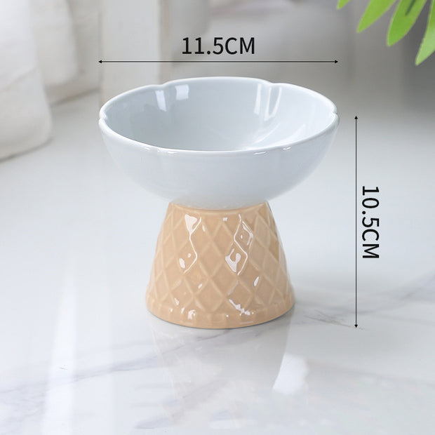 Neck Protecting Health Glaze Ceramic Pet Bowl
