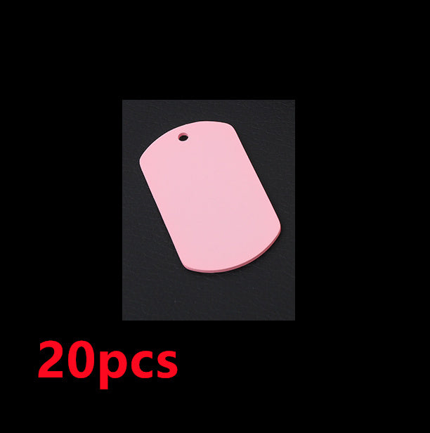 Stainless Steel Hang Tag Colored String Spray Paint Pet Dog Brand Dog Tag Color DIY Accessories