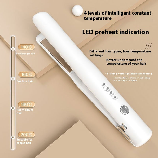 Mini Wireless Rechargeable Splint Hair Straightener Hair Curler