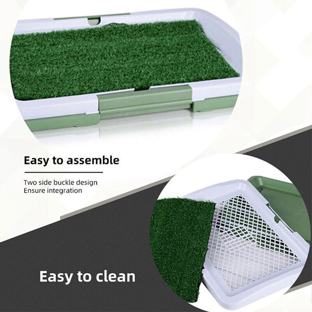 Pet Dog Toilet Mat Indoor Restroom Training Grass Potty Pad Loo Tray Large Puppy
